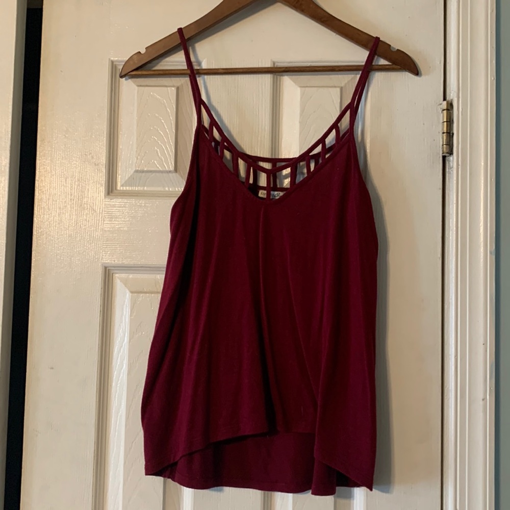Express burgundy M tank top